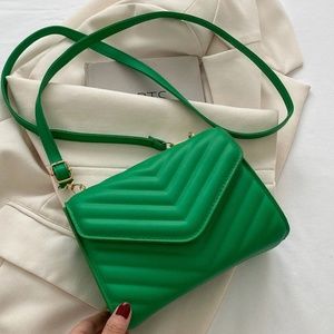 Luxe Vegan Leather Quilted Shoulder Crossbody Bag